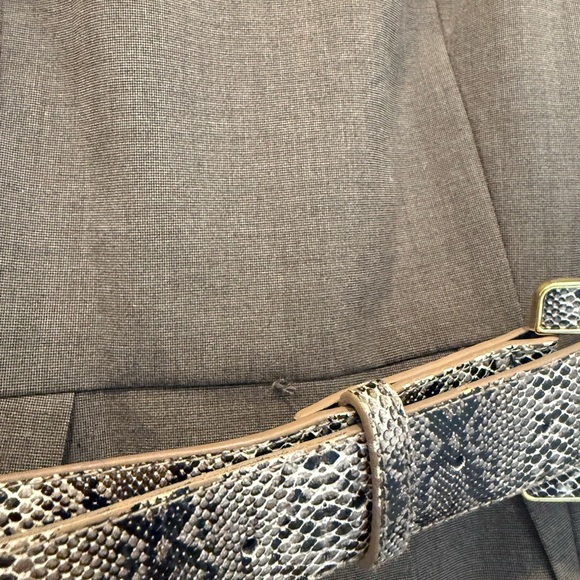 ANTONIO MELANI Taupe Midi Dress with Patterned Belt - Picture 5 of 7